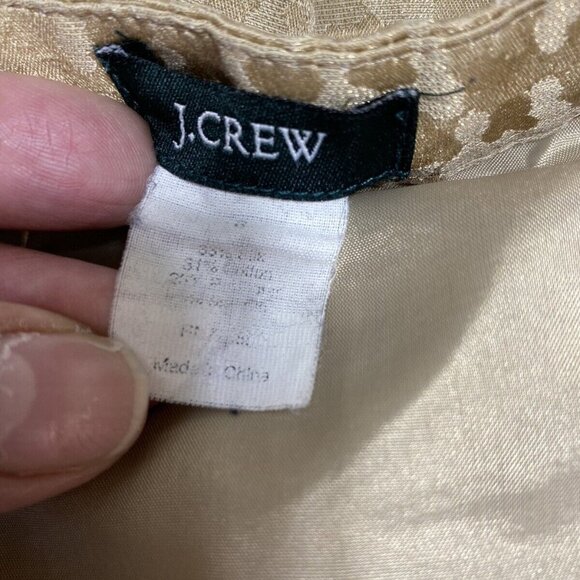 J. Crew Women's Festive Metallic Golden Pleaded Skirt with Pockets Sz‎ 6 - Picture 5 of 7